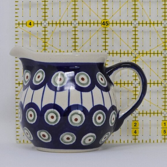 Polish Boleslawiec Mini Creamer Pitcher Hand Made Peacock Eye Pattern Stoneware - Picture 11 of 12